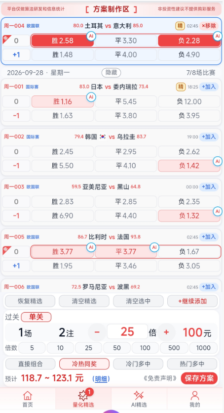 方案备选界面